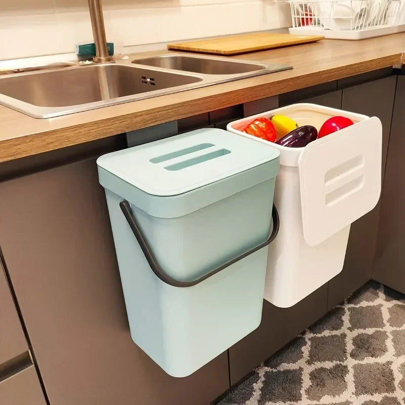Kitchen Waste Bin Small Compost Household Countertop Container Lid Zpaxo