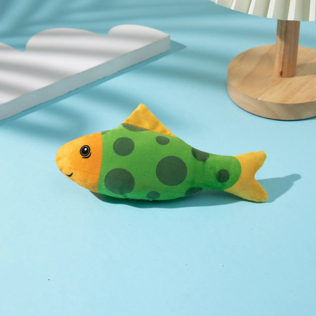 Interactive Catnip Toy Cat Grass Inside Enhance Bond Fish Shape Bite Zpaxo