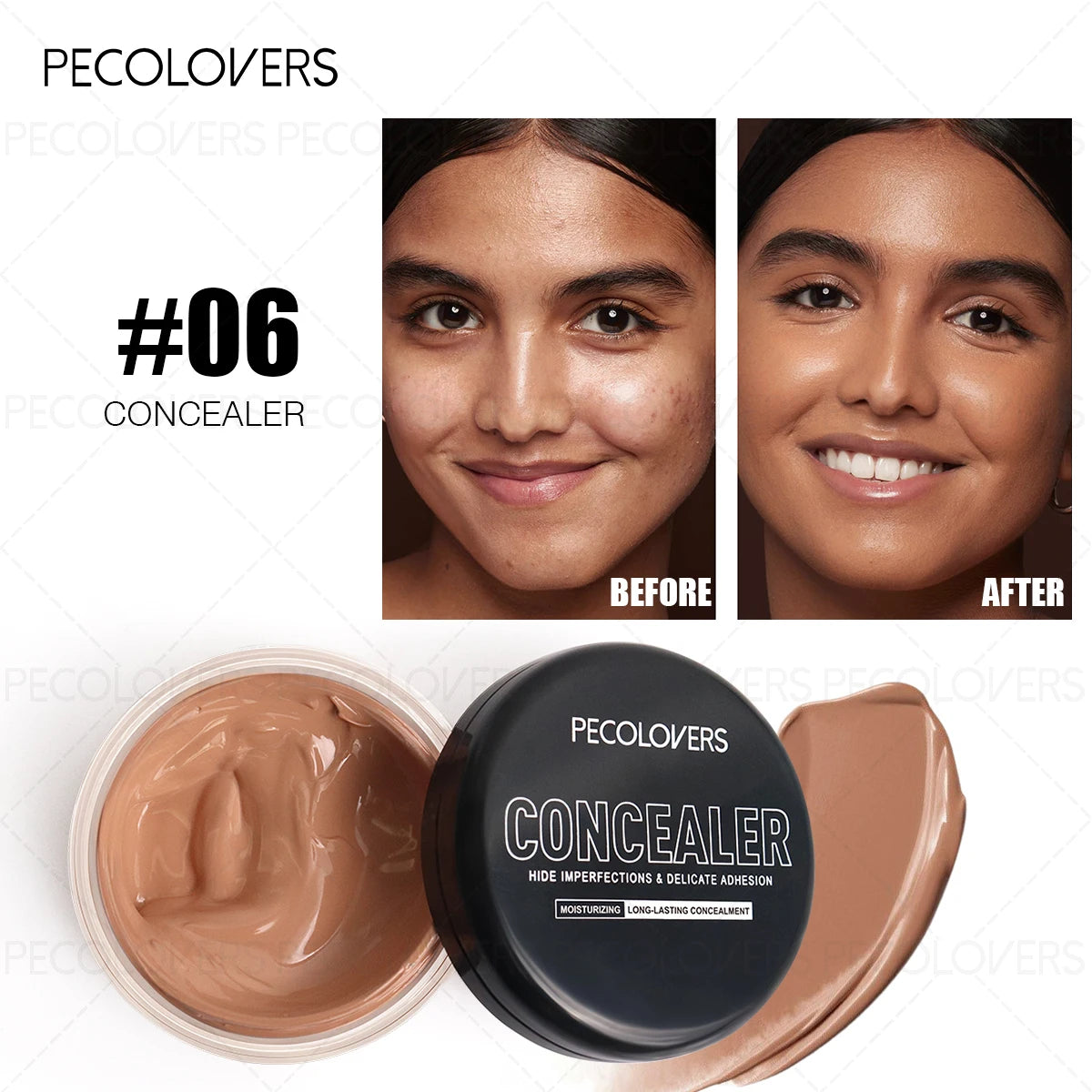 1PC Waterproof & Sweatproof Concealer Cream, Long-Lasting Foundation Paste, Full Coverage, Matte Finish for All Skin Types Zpaxo 06