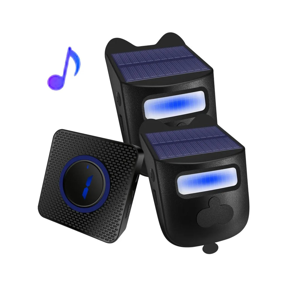 Solar Allee Doorbell Kit with Motion Sensor Outdoor Security Siren Wireless Transmission Range 200-300 Meters Zpaxo