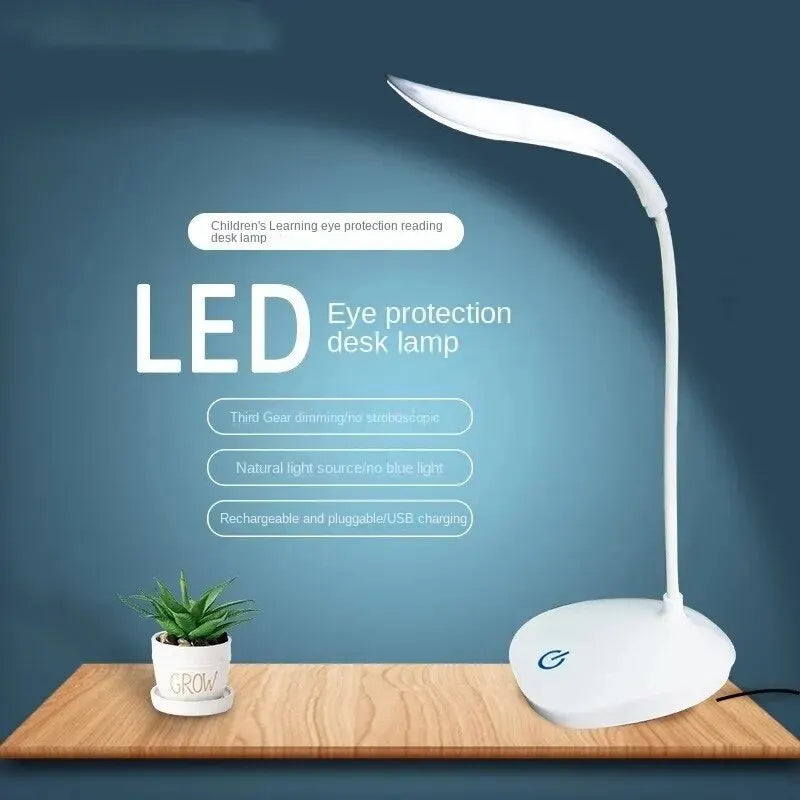 LED Table Lamp USB Chargeable 3 Dimmable Desk Adjustable Touch Zpaxo