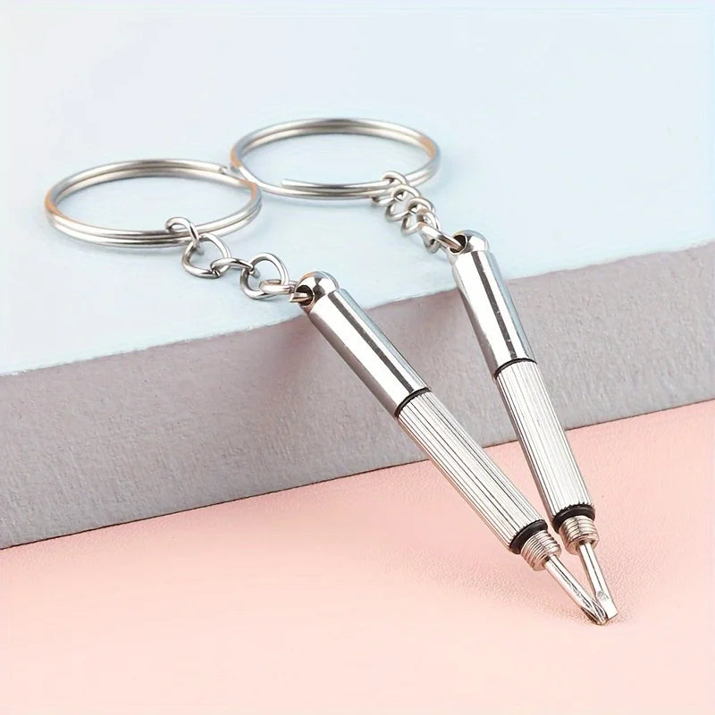 Stainless Steel Eyeglass Screwdrivers Keyring Interchangeable Tips Zpaxo