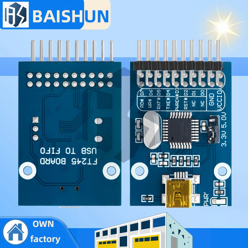 New FIFO USB-to-Parallel Module: FT245R/FT245RL Communication Development Board for Arduino Compatible Zpaxo Default Title