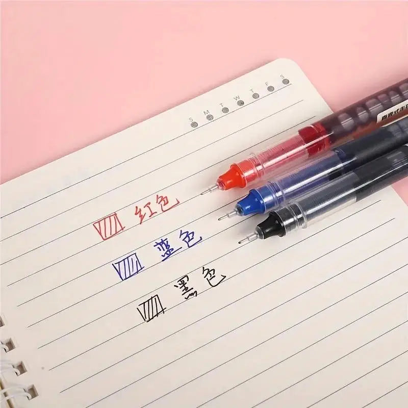 Gel Pens Office School Exam Sign Ballpoint Pen Blue Red Black Ink Zpaxo