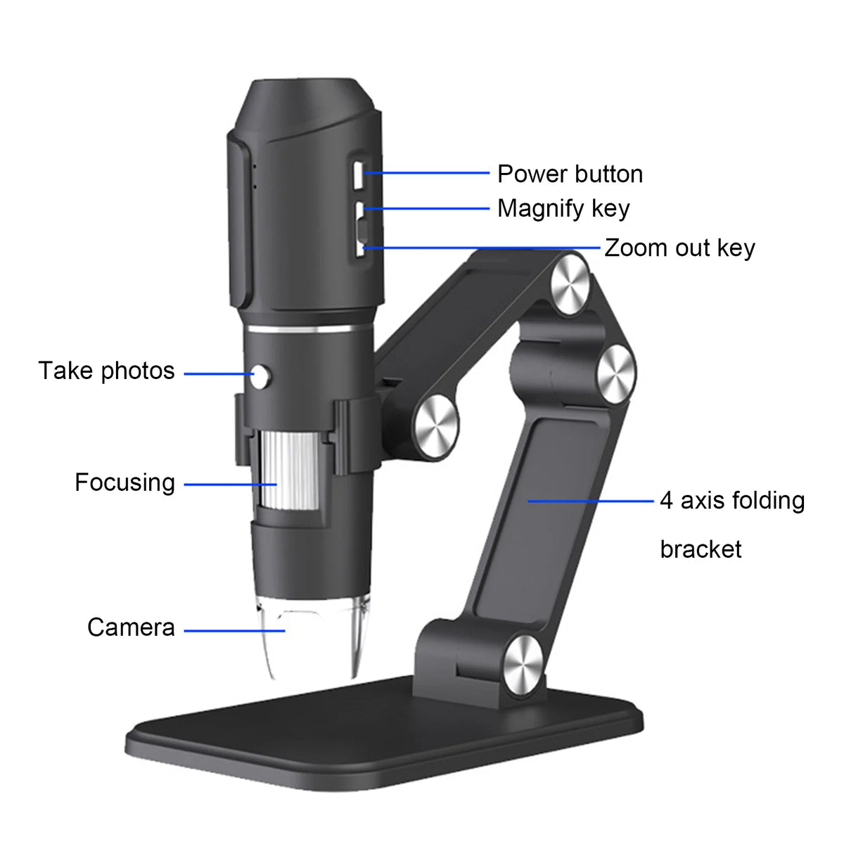 Portable Wifi Digital Microscope 50X-1600X Handheld LED Magnifier 2MP Zpaxo