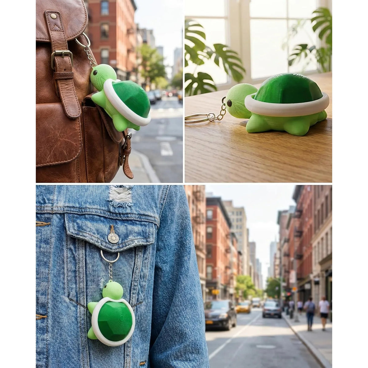 3D Printed Turtle Fidget Clicker Keychain Keyboard Adults Animal Zpaxo