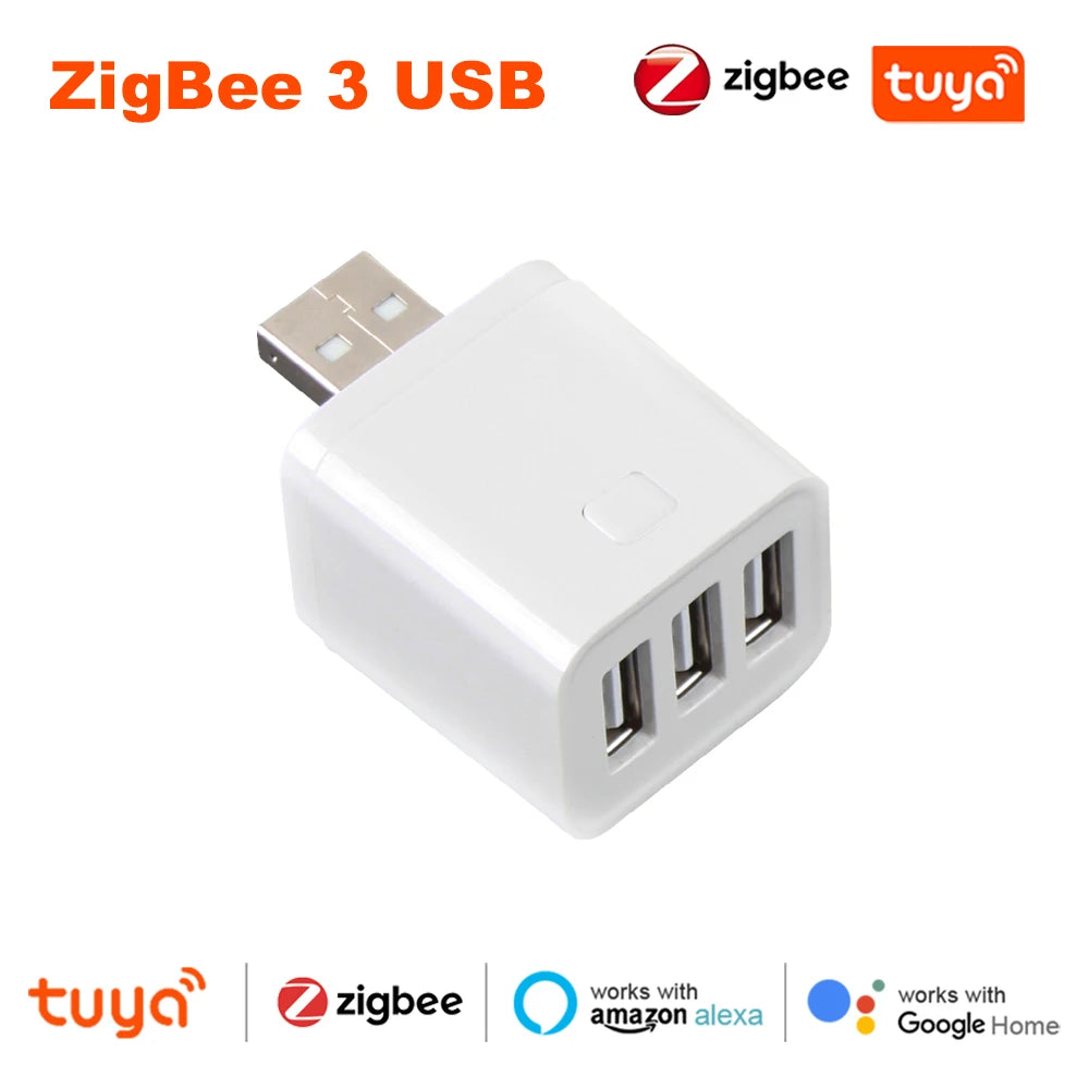 Zigbee USB Adaptor Smart Adapter Plug 1 2 3 Google Life APP Timing Zpaxo Zigbee-3USB Port