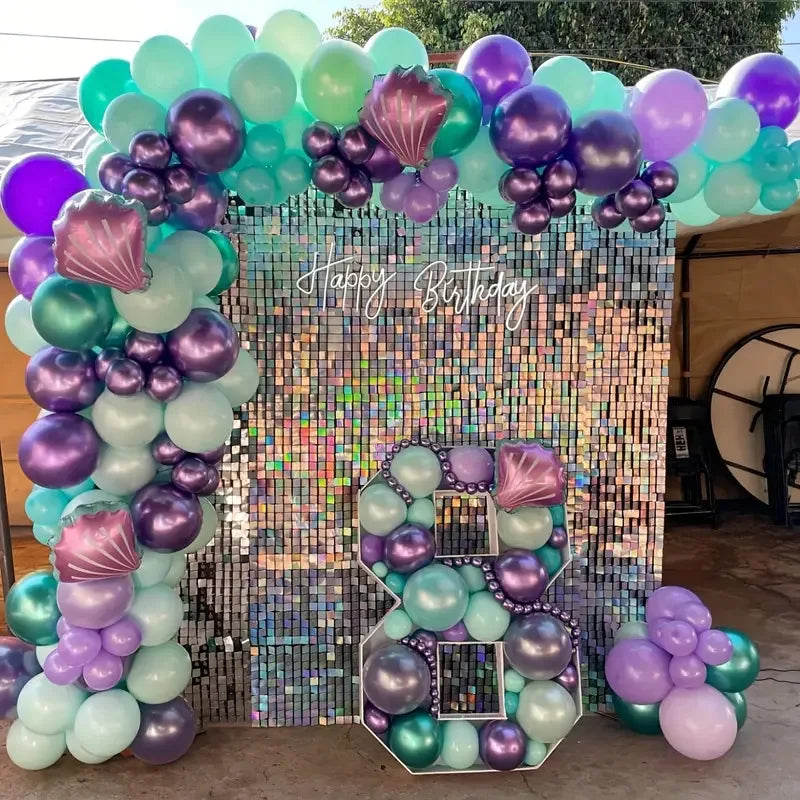 Colorful Glitter Square Shimmer Wall Backdrop Sequin Shiny Panels Zpaxo
