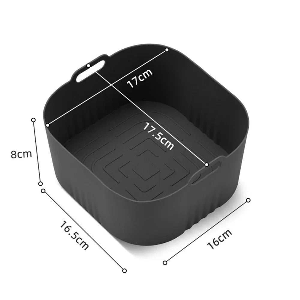 Reusable Square Air Fryer Silicone Baking Tray Bread Pan Mat Cake Zpaxo