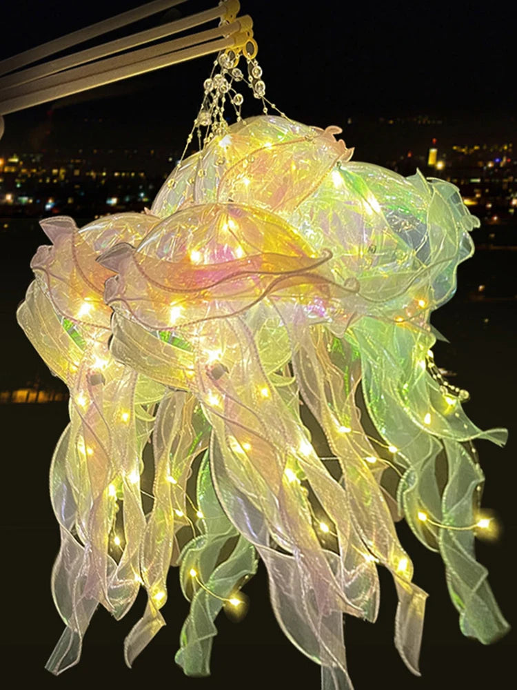 Jellyfish Atmosphere Night Light Button Battery Hanging Ceiling Zpaxo
