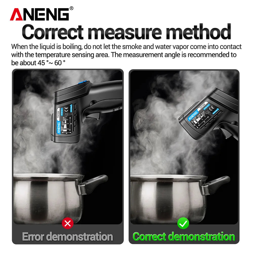 ANENG TH104 Infrared Handheld Temperature Gun 50 550 IR Laser Sensor Zpaxo