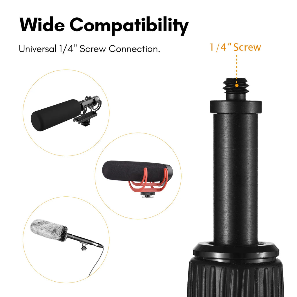 Andoer Handheld Microphone Boom Arm 4-Section Extendable Mic Aluminum Zpaxo