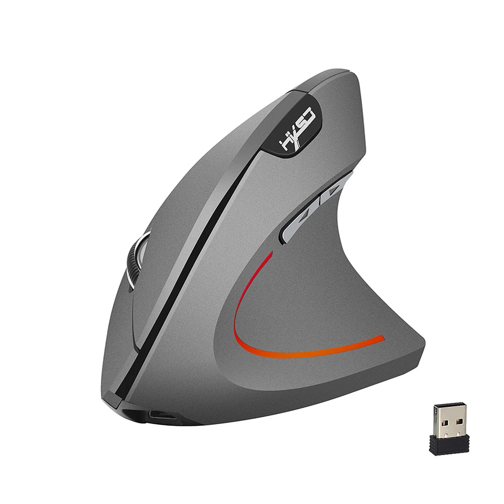 Wireless Mouse Vertical Mice Ergonomic Rechargeable 3 movement speed optional Adjustable USB Charging for Mac Laptop PC Computer Zpaxo GRAY