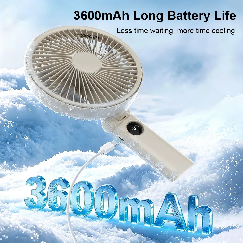 Portable Handheld Fan Office Camping Powerful Cooling Folding Desk Zpaxo