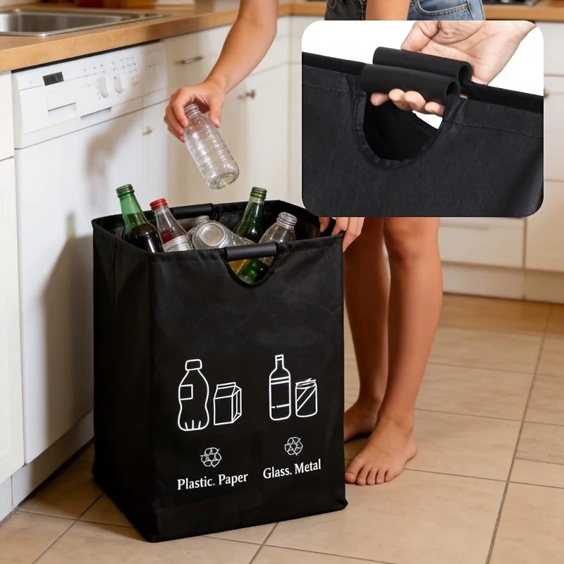 Foldable Storage Bag Holds 65 Bottles Durable Polyester Waste Zpaxo