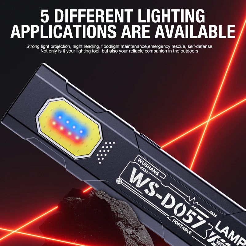 Multi Functional Work Light LED Magnetic Red Blue Flashing Mini Zpaxo