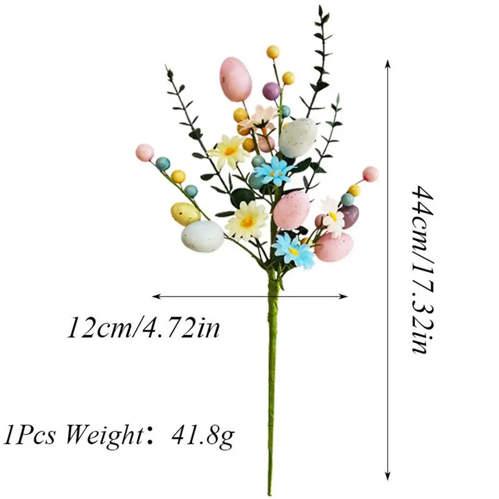 Easter Egg Stems Artificial Flowers Spring Home Decor Vase Zpaxo A
