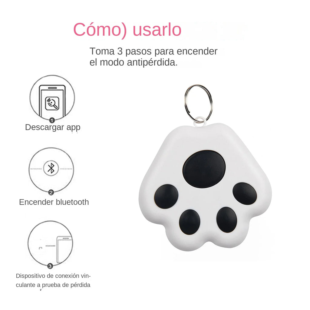 Cat Paw Shape Mini GPS Tracker Cat Dog Anti-Lost Tag Locator Pet Dog Articles Keychain Wallet Collar Tracking Device Accessories Zpaxo