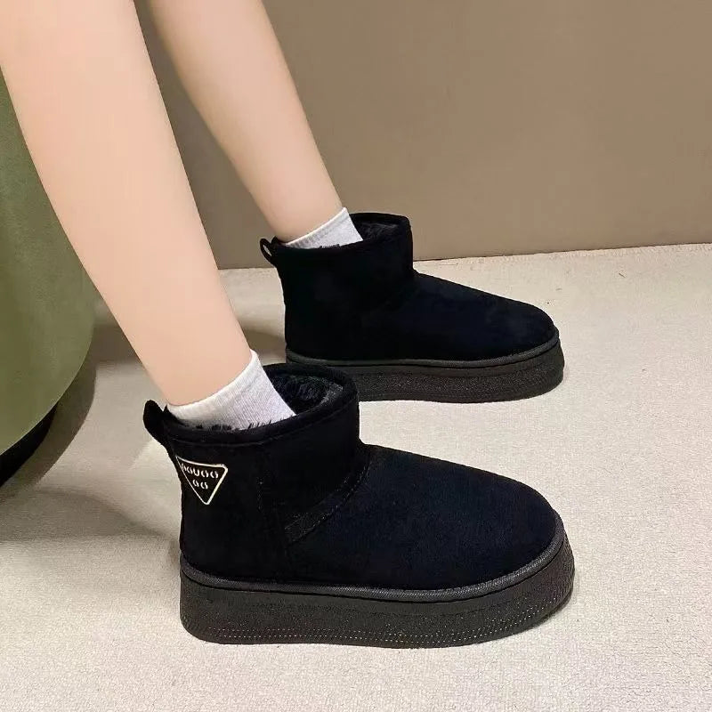 2026 Winter Women's Solid Vintage Comfortable Keep Warm Thick Sole Zpaxo black 38