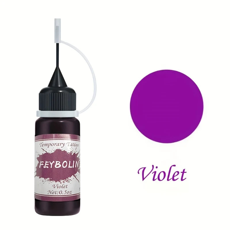 Colorful Tattoo Juice Paste,Easy-to-Use Henna Tattoo For Body Paint DIY Tattoos Temp, DIY Fake Tattoo Semi Permanent For Women Zpaxo 05 violet