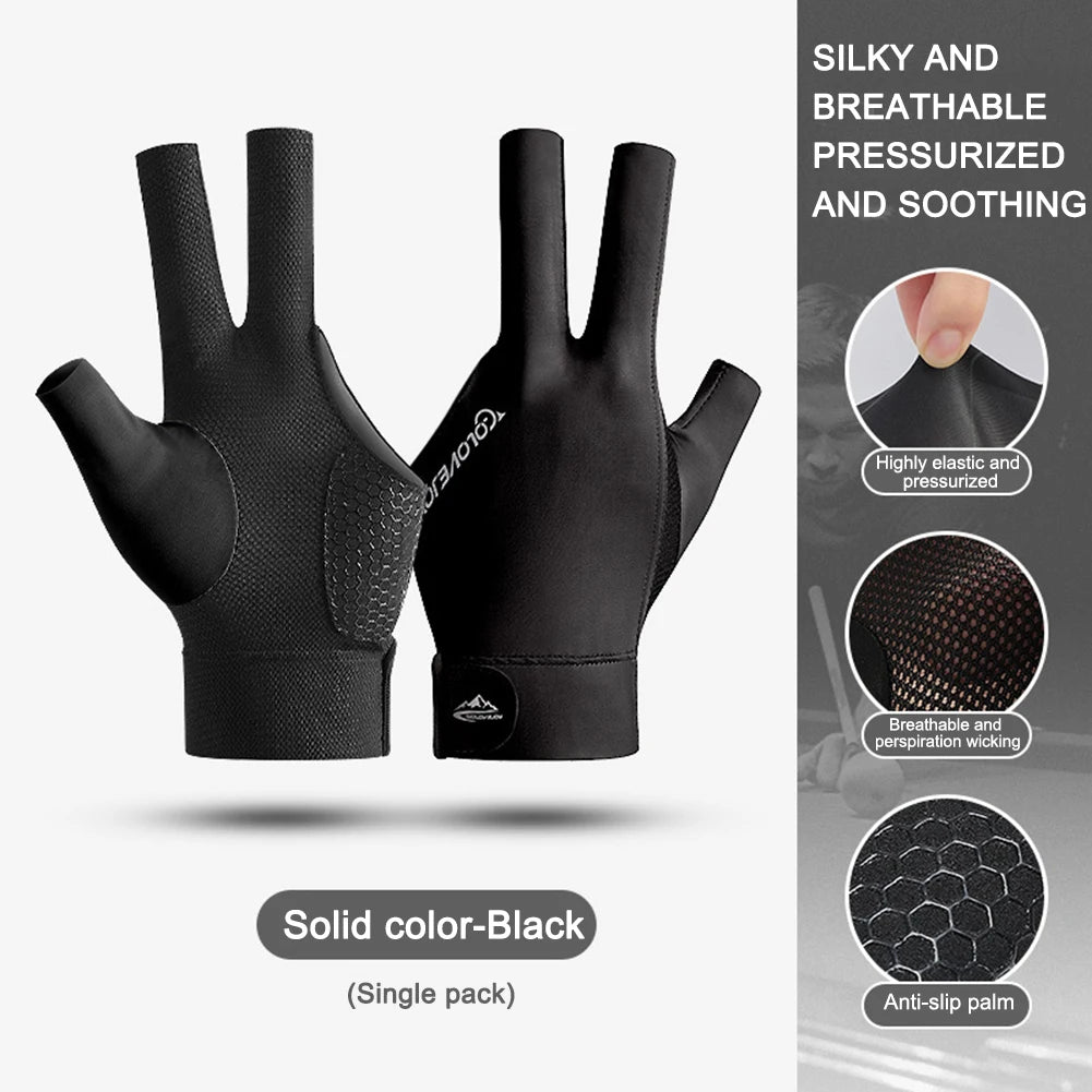 Open Finger Billiard Gloves Antiskid Polyester Snooker Billiards Zpaxo