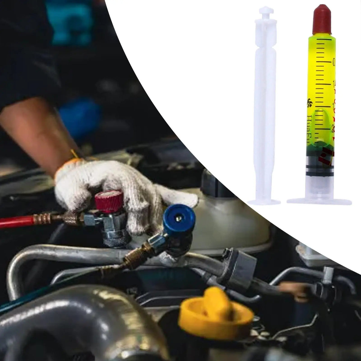 Car Air Conditioner Leak Detection Fluorescent Oil Detector Agent Zpaxo
