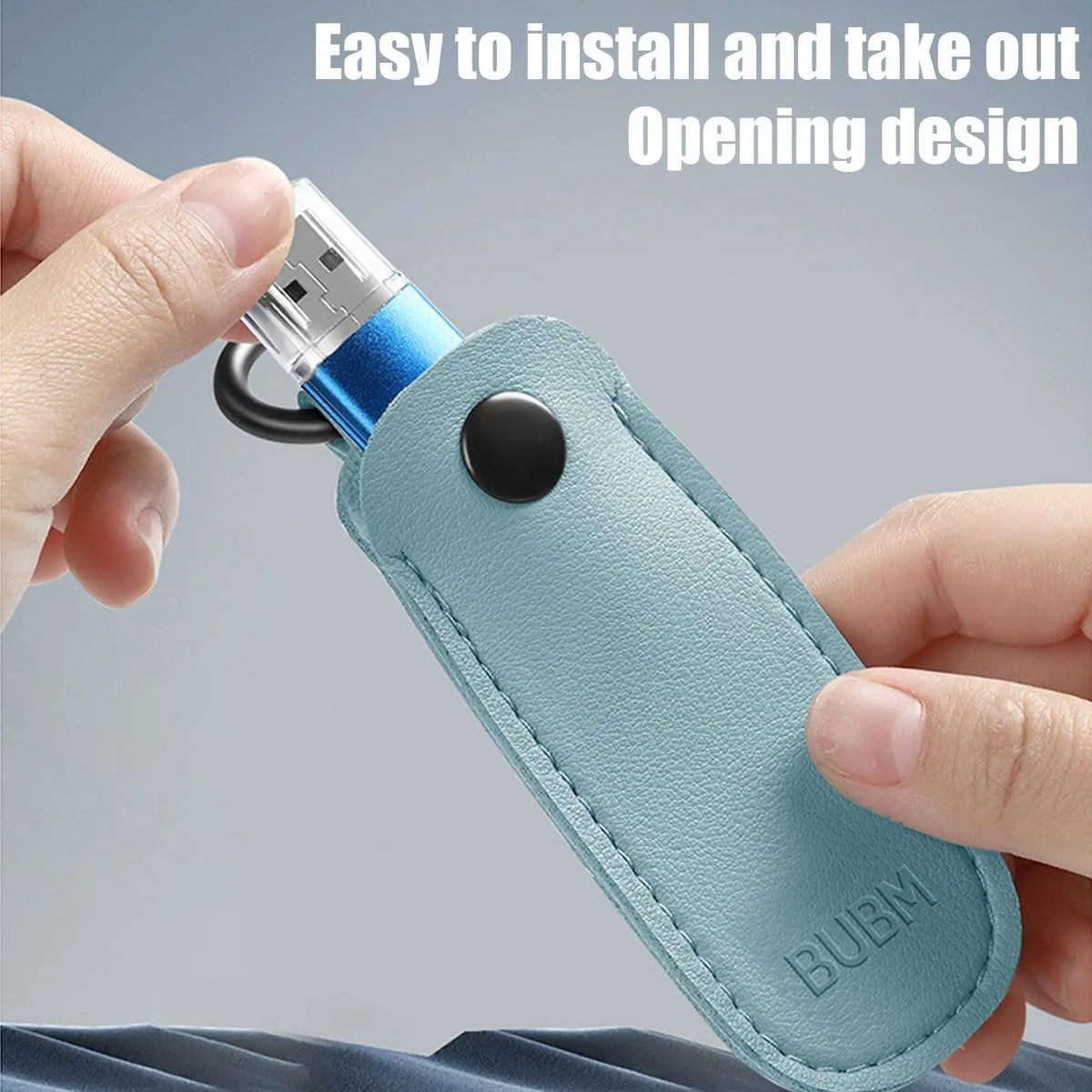 PU Leather U Disk Pouch Protective Cover Anti Lost Flash Drive Case Zpaxo