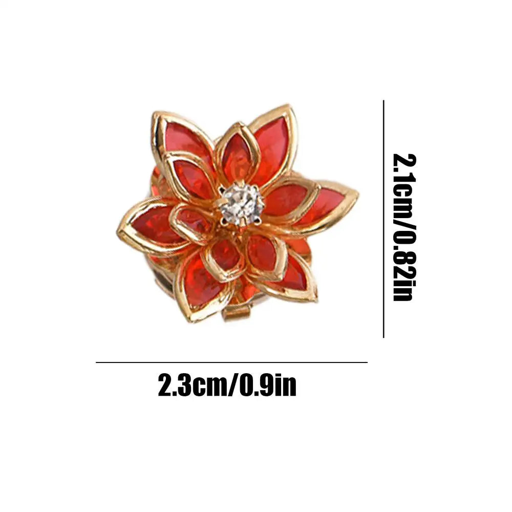 Flower Cuff Links Elegant Vintage Gold Lotus Shape Adjustable Button Zpaxo B