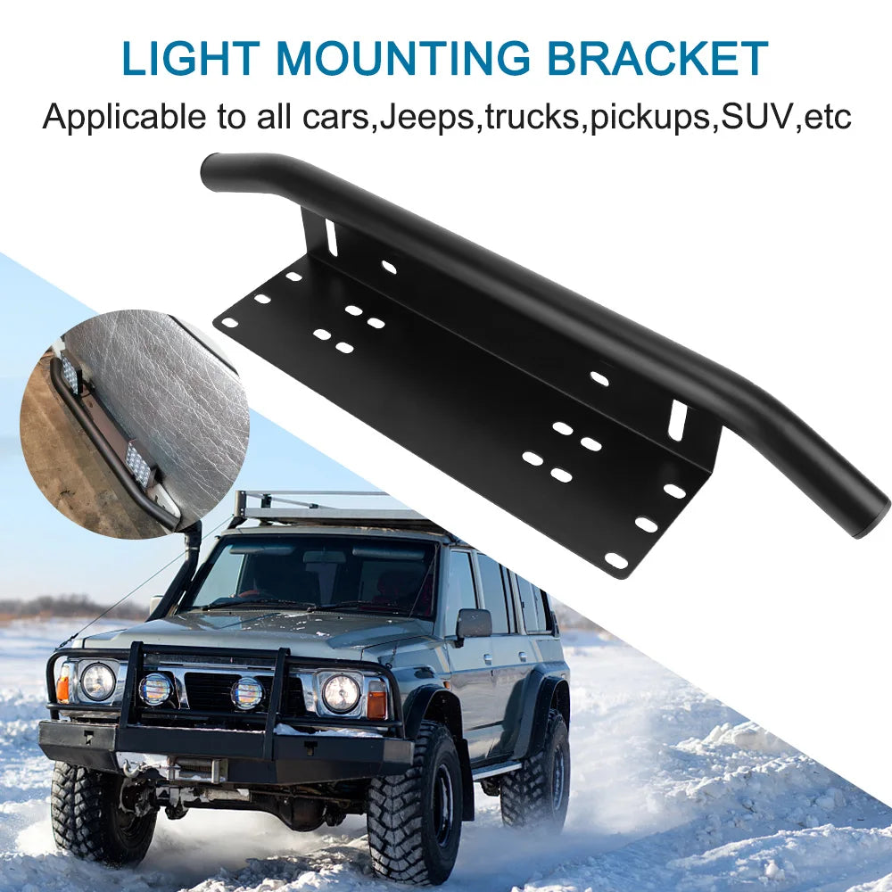 Off Road LED Light Bar Frame Holder Universal Front Bumper License Zpaxo