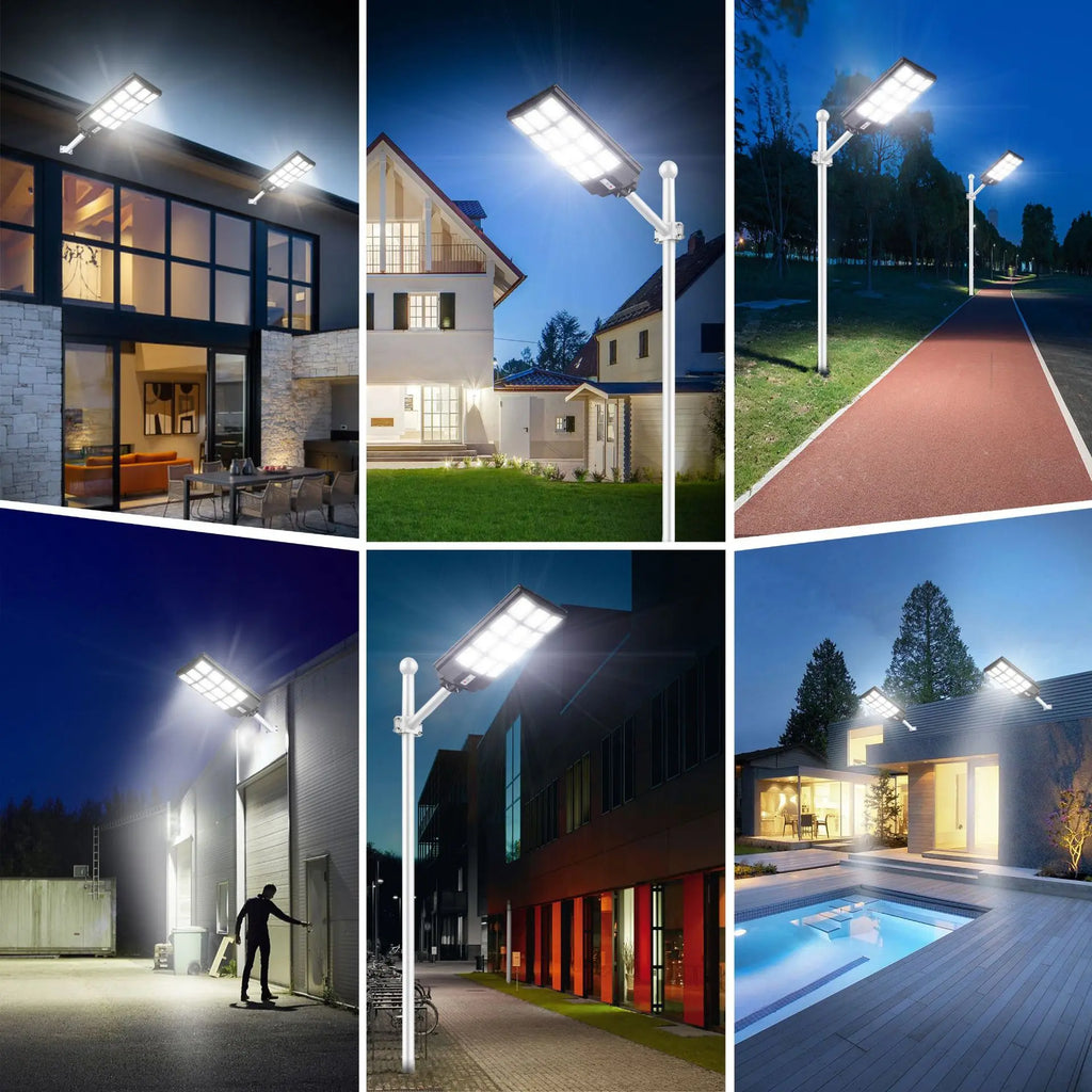 1200W LED Solar Street Light Super Bright Motion Sensor Outdoor Security Lamp with Pole Sun Street Light Zpaxo