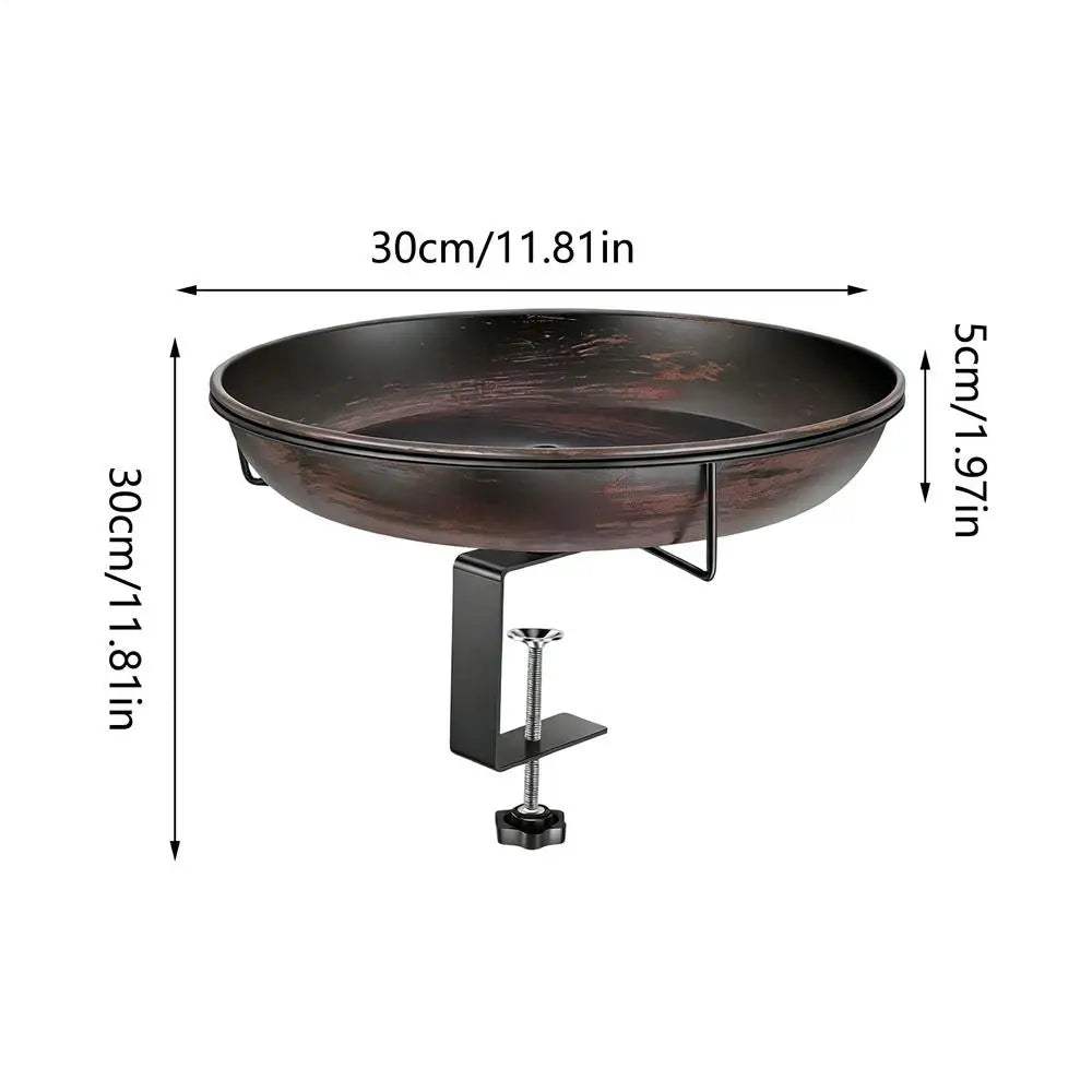 Bird Bath with Adjustable Clamp Retro Garden Decor Bird Bath Feeder for Railing for Outdoor Garden Patio Backyard Railing Fence Zpaxo A China Mainland