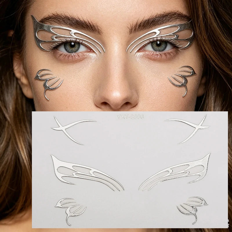Colorful Eyes Makeup Stickers Laser Eyeliner Eyebrows Face Art Zpaxo YXT-008-1Pc