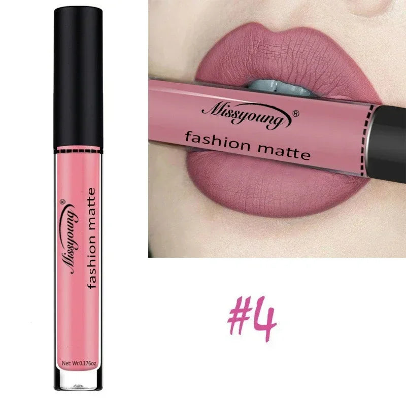 Makeup Lipstick Matte Brown Nude Chocolate Liquid Lip Gloss Batom Zpaxo 04
