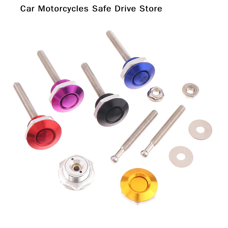 Universal Push Button Billet Quick Release Fasteners Racing Car Front Zpaxo