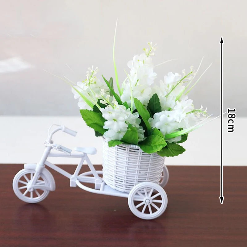 Design Flower Basket Storage Party Decoration New Plastic White Tricycle Bike Zpaxo A12