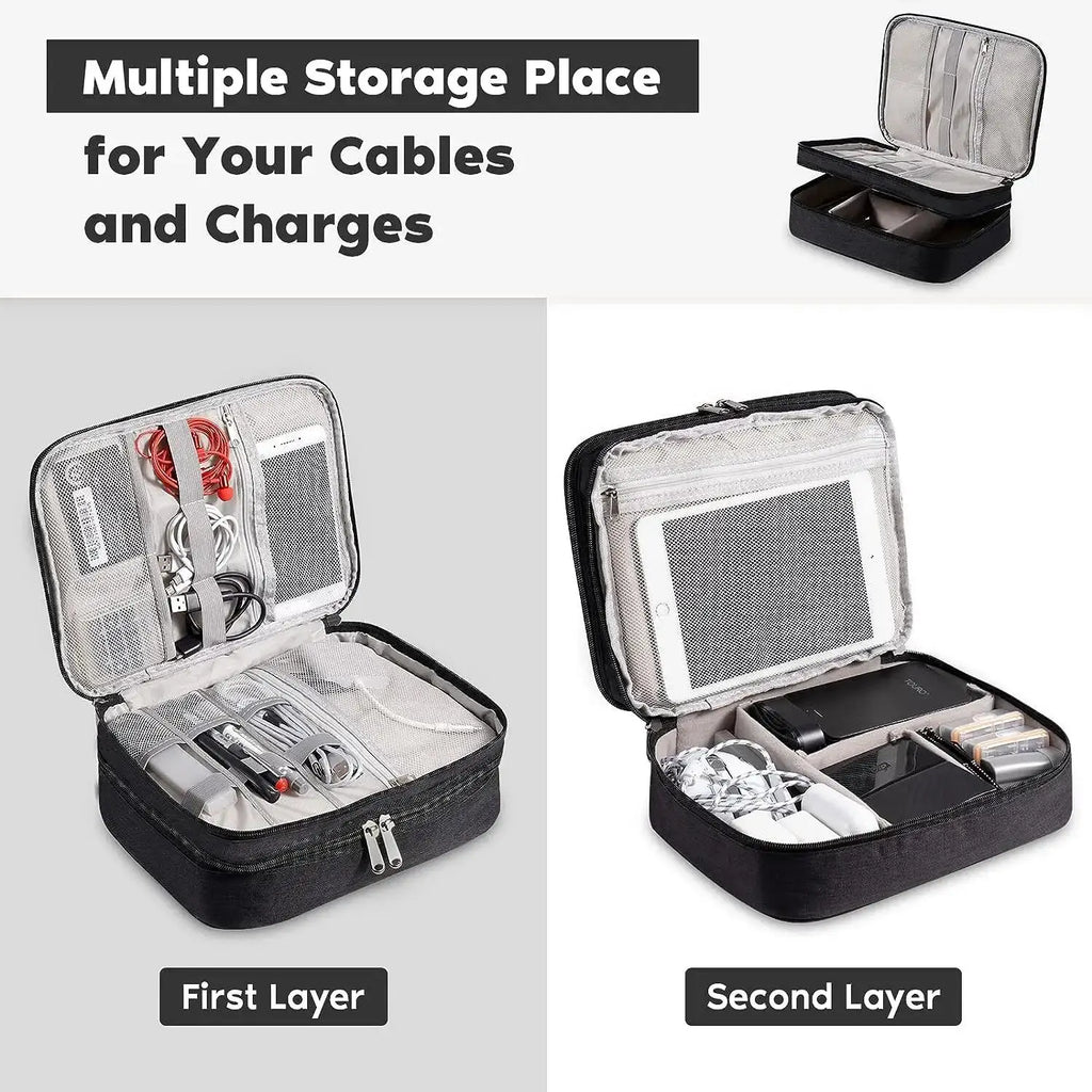 Cable Storage Bag Waterproof Digital Electronic Accessories Organizer Portable Travel Cable Digital Storage Bag For Cord Charger Zpaxo