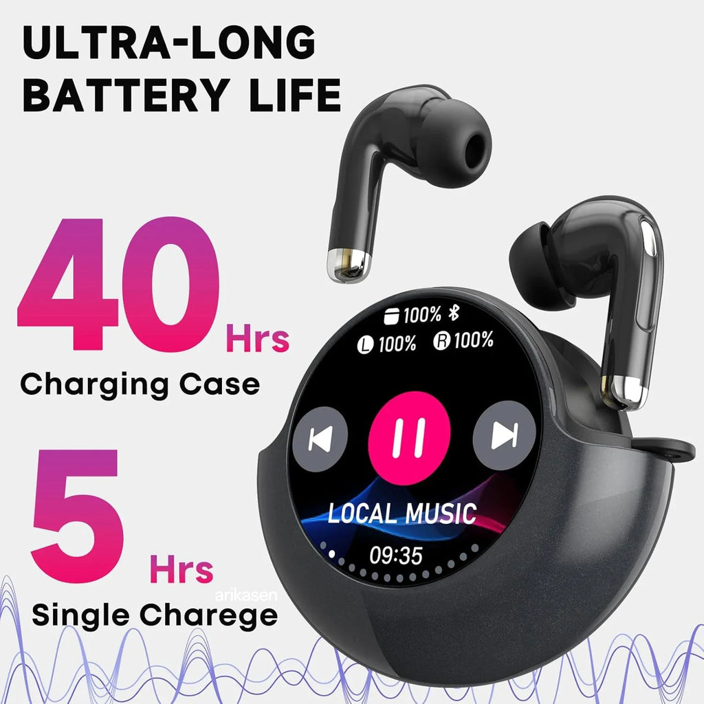 Wireless Earbuds ENC Noise Cancelling Ear Buds Smart Touchscreen Case Zpaxo