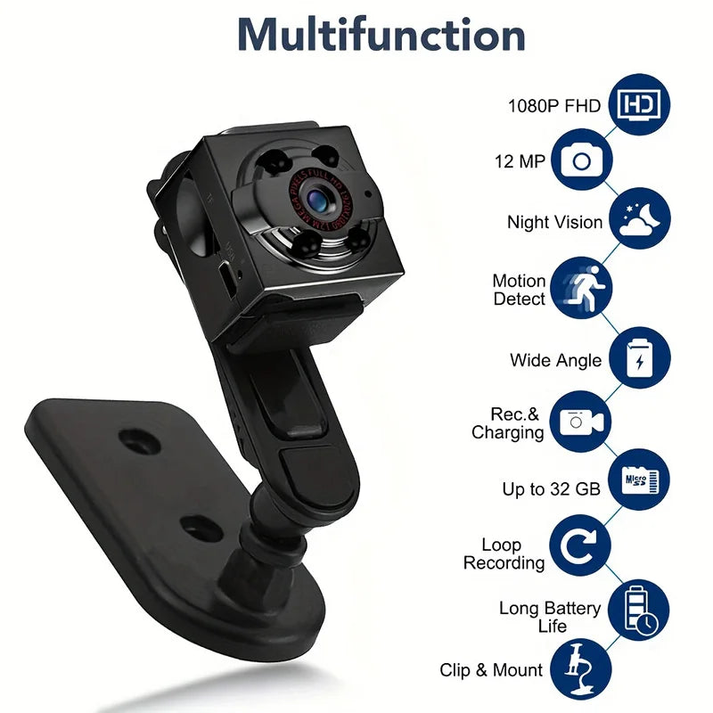 Mini Camera HD 1080p Portable Small Cam Night Vision Motion Detection Zpaxo