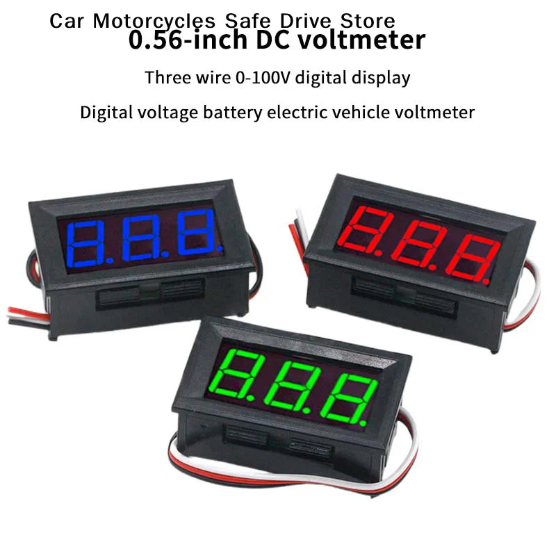 Three-wire Digital Voltmeter Meter DC 100V 10A Ammeter Dual Volt Zpaxo
