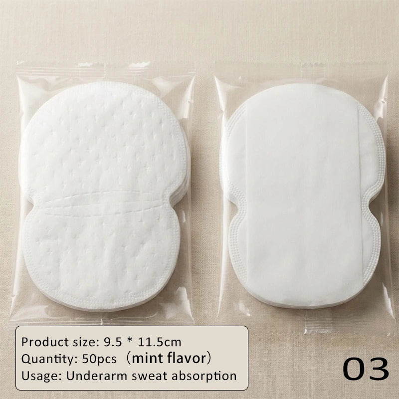 10/50pcs Underarm Sweat Pads Disposable Deodorant Sticker Ultra-thin Invisibled Summer Sweat Absorbing Guards Long-Lasting Fresh Zpaxo 03-50pcs-mint flavor