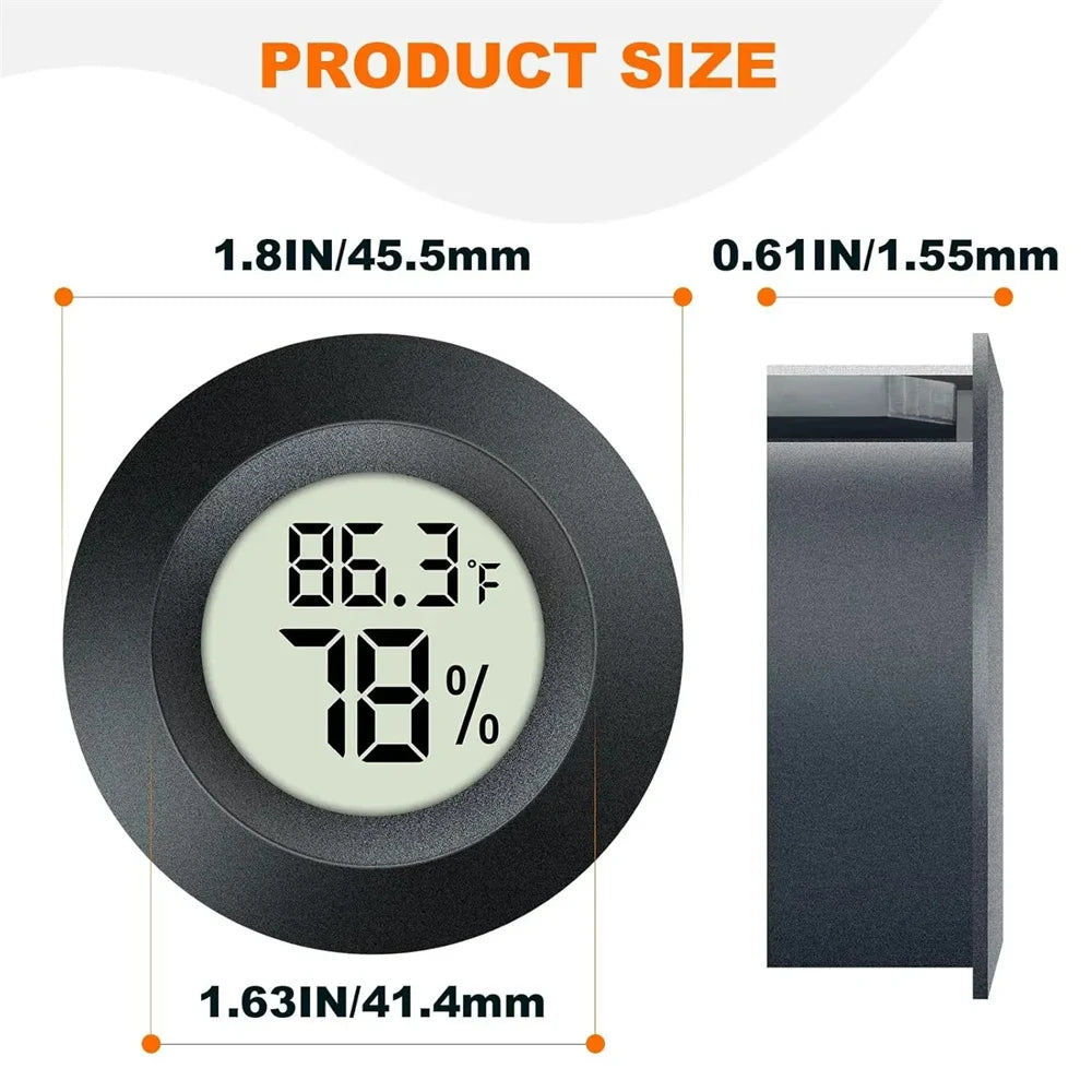 Portable Mini Circular Electronic Temperature Hygrometer LCD Display Zpaxo