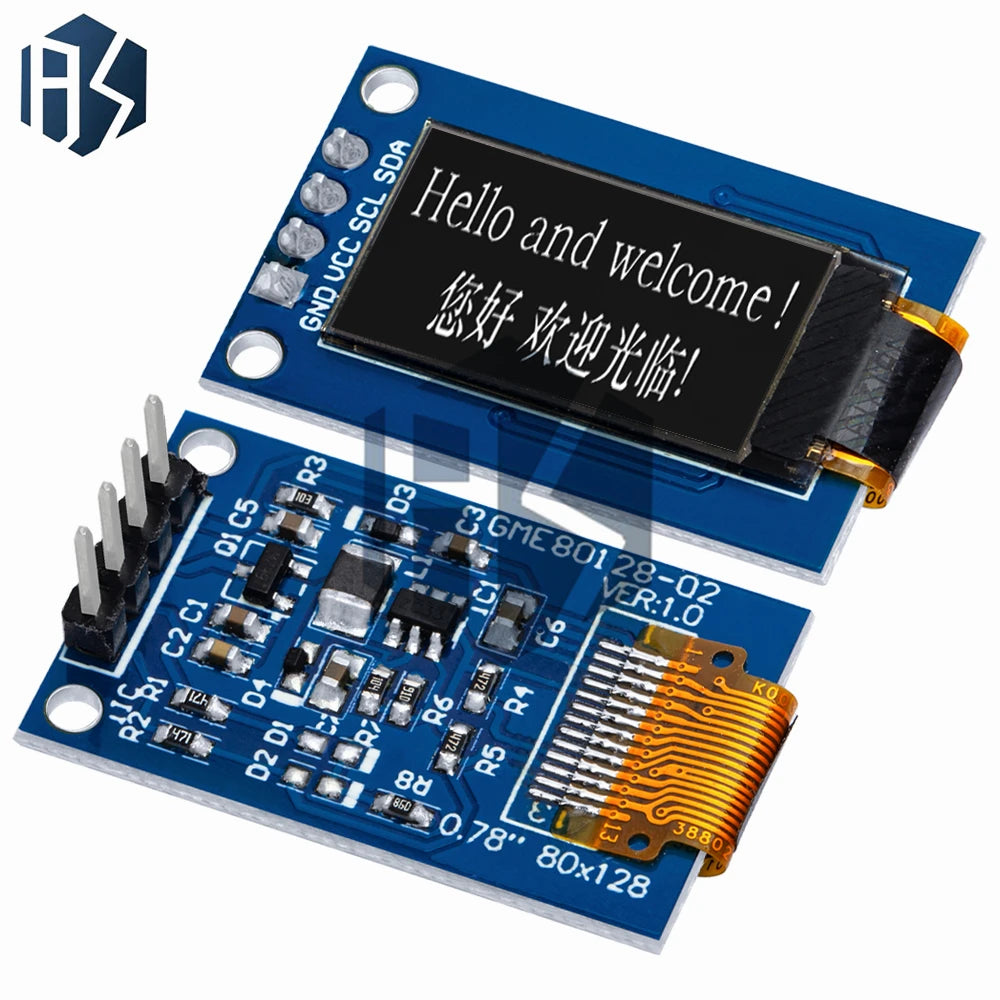 0.78 inch OLED LCD module 80*128 dot matrix screen 0.78 inch oled LCD I2C interface screen for arduino Zpaxo