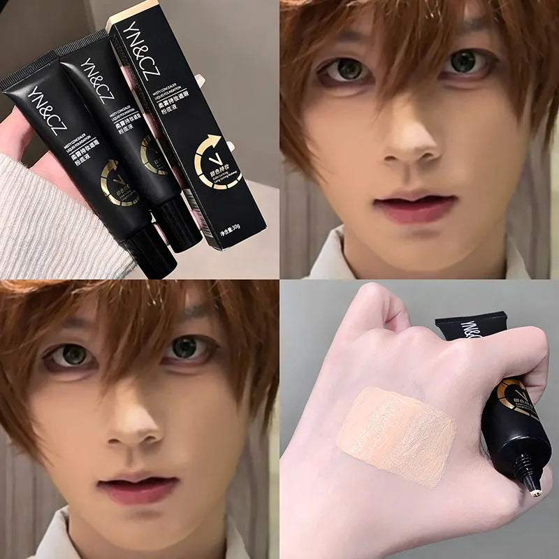 White Liquid Foundation Waterproof Full Coverage Cosplay Concealer Zpaxo 02 Natural Color