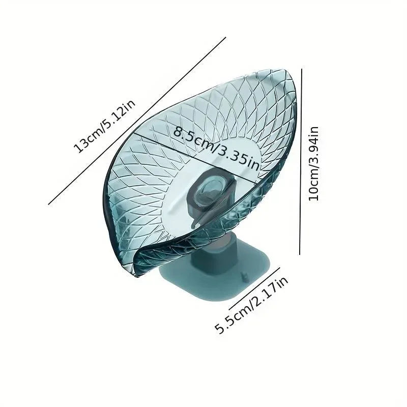 Leaf Design Drain Soap Box Suction Cup Decorative Plastic Self Zpaxo
