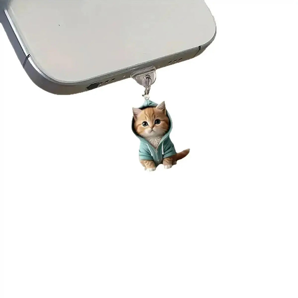 Cute Cartoon Cat Phone Dust Plug Universal Type-C Charging Port Protector Stopper Anti-Dust Plug Pendant For iPhone Huawei Oppo Zpaxo