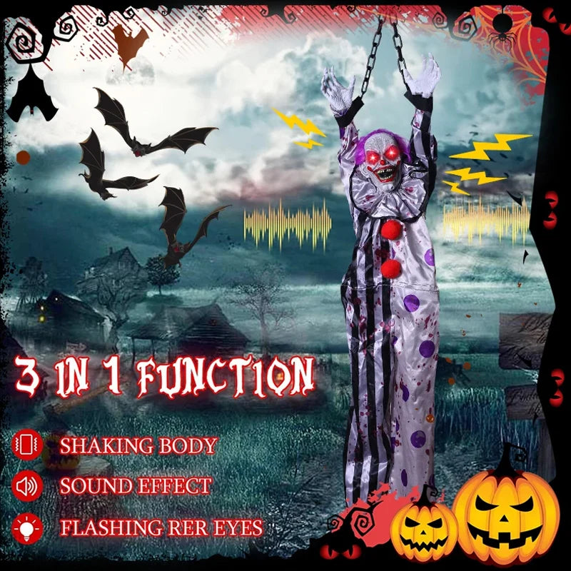 Halloween Voice-activated Light-emitting Sound Hanging Ghost Horror Zpaxo