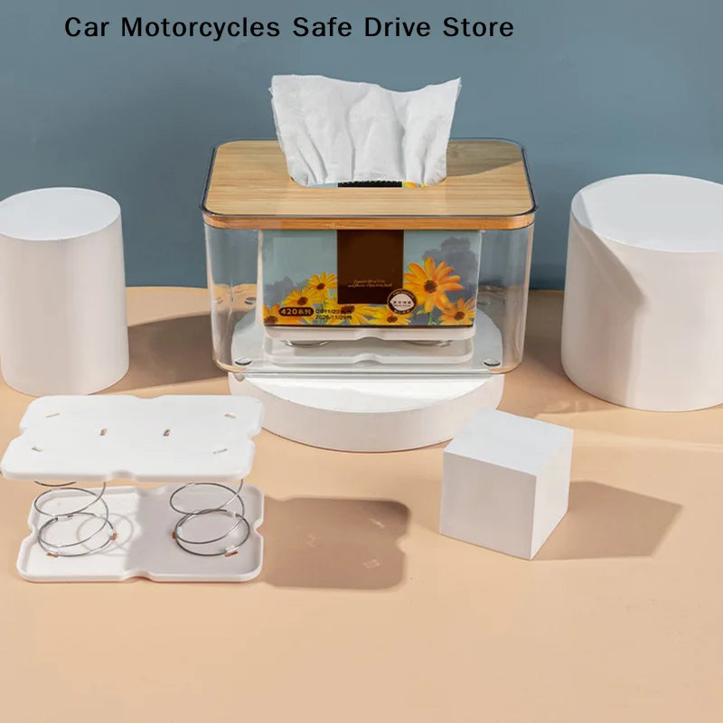 CMCreative Automatic Lift Spring Holder Tissue Box Loaded Bracket Car Zpaxo