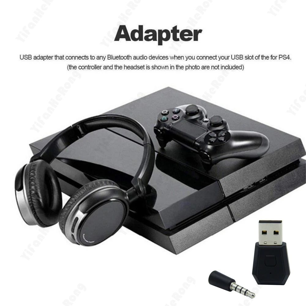 Wireless USB Dongle Bluetooth-Compatible Transmiter Adapter For PS4 Gamepad Game Controller Console Headphone Receiver With MIC Zpaxo