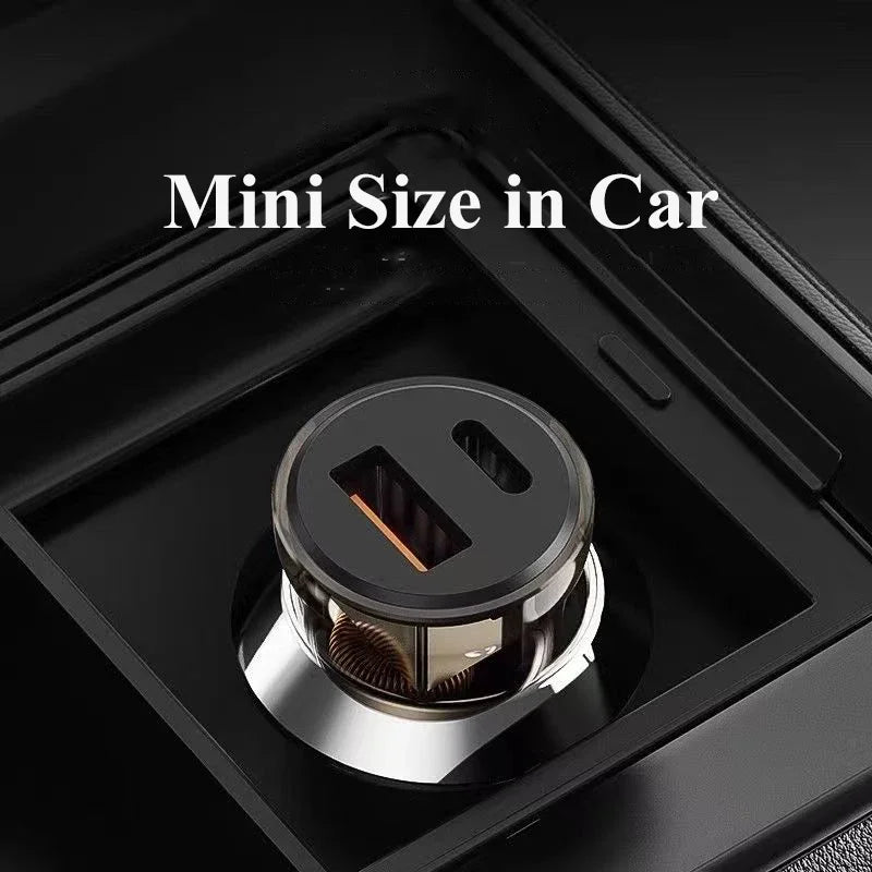 UYUXIO 1 Transparent USB C Car Phone Charger Adapter PD 90W Fast Zpaxo