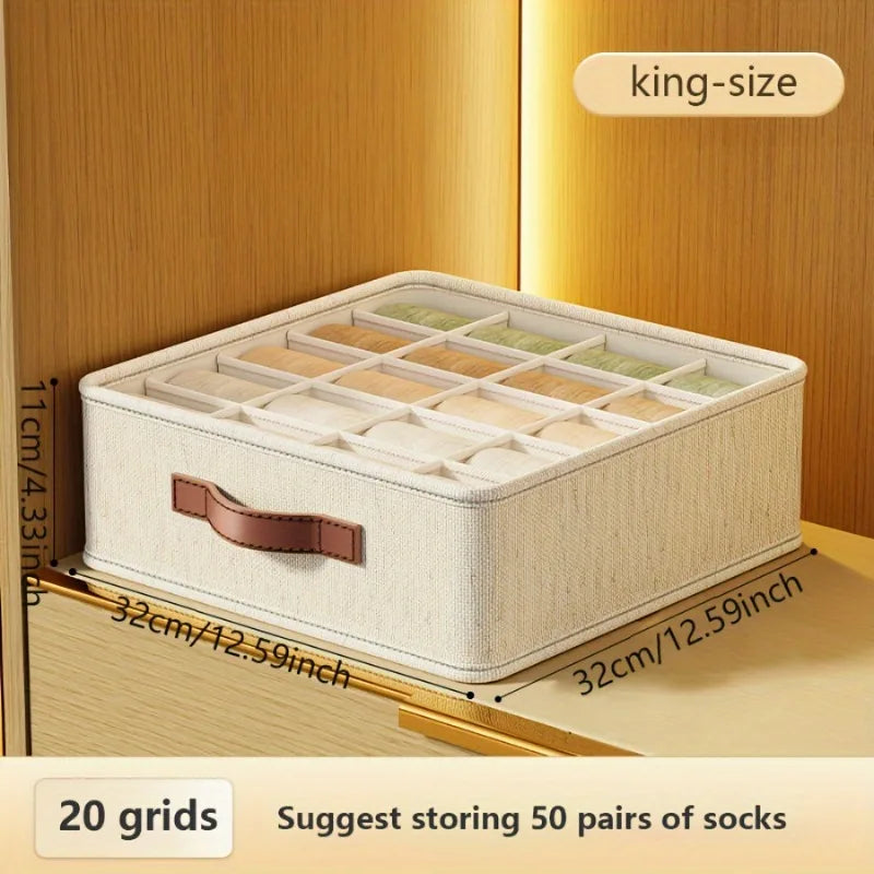 Foldable Underwear Socks Storage Box Multi-compartment Drawer Zpaxo